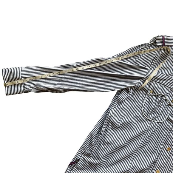 Cavi Men's Black and White Striped Shirt 3XLG long sleeve button up has 2 FLAWS - Picture 6 of 12